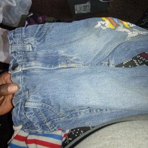 blue and orange toddler jeans